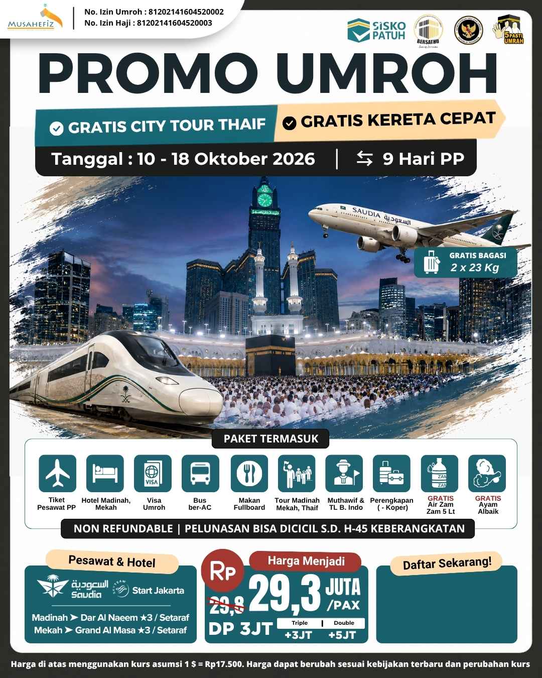 Flyer 10 Oktober 2026 Umroh Hemat — promo umroh Musahefiz