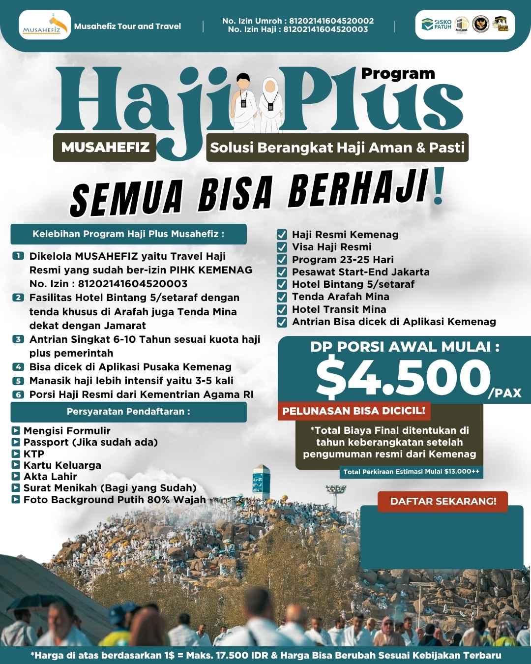 Flyer Haji Plus Resmi Kemenag — promo umroh Musahefiz