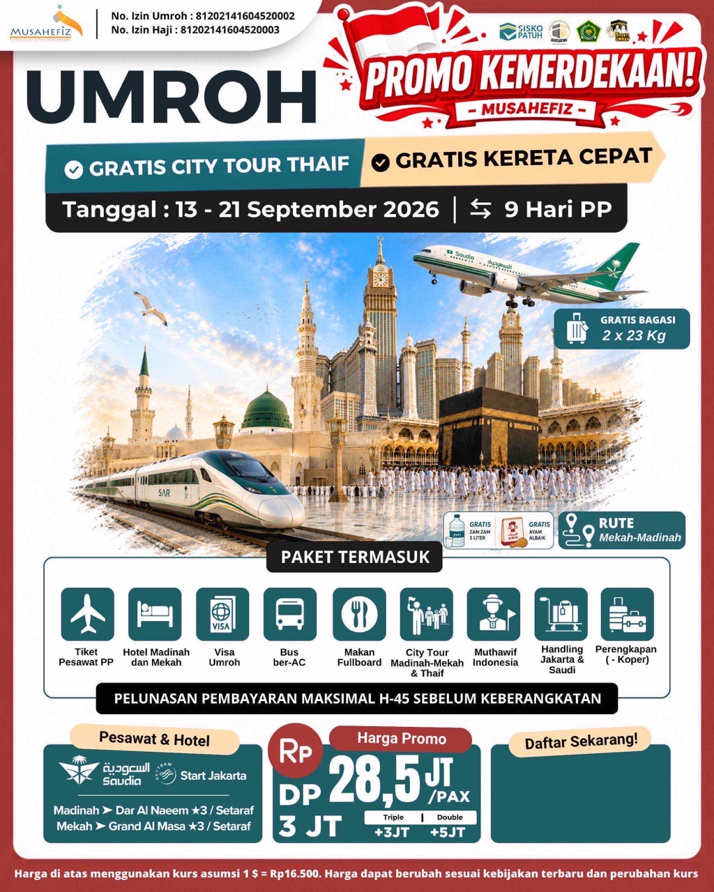 Flyer 13 September 2026 Umroh Promo — promo umroh Musahefiz