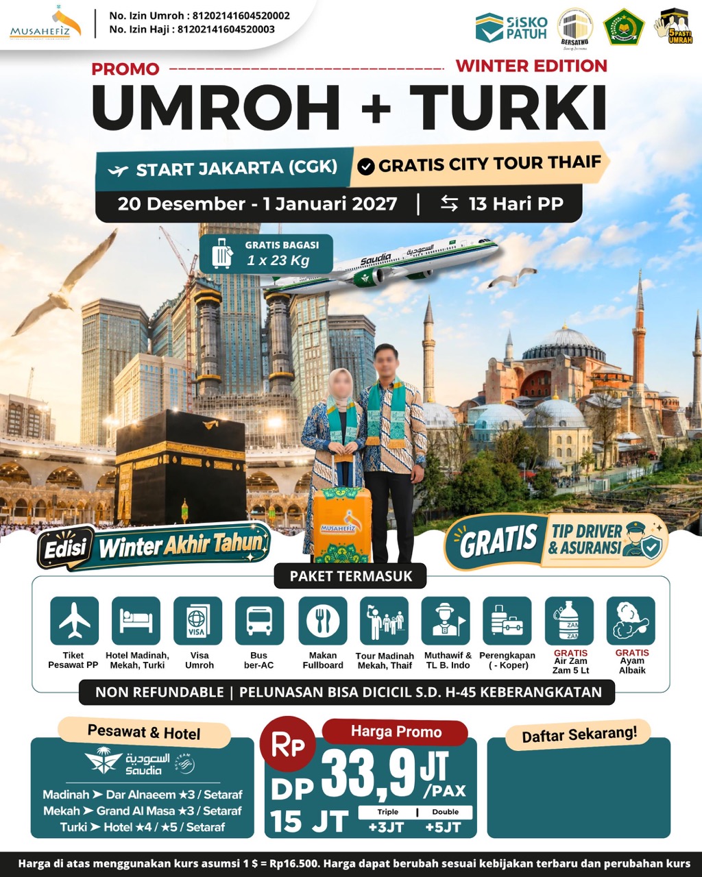 Flyer 20 Desember 2026 Umroh + Turki Promo — promo umroh Musahefiz