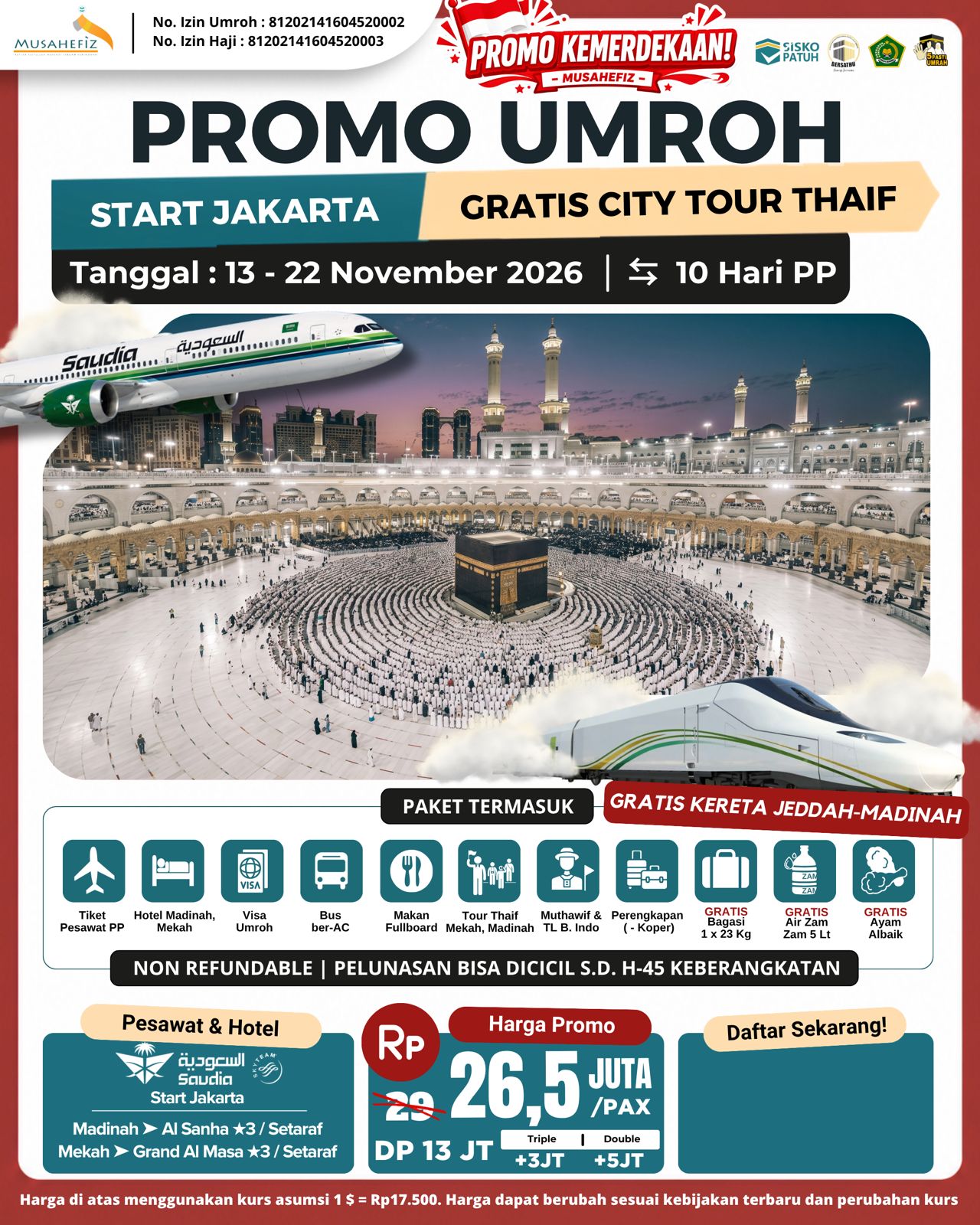 Flyer 13 November 2026 Umroh Promo — promo umroh Musahefiz