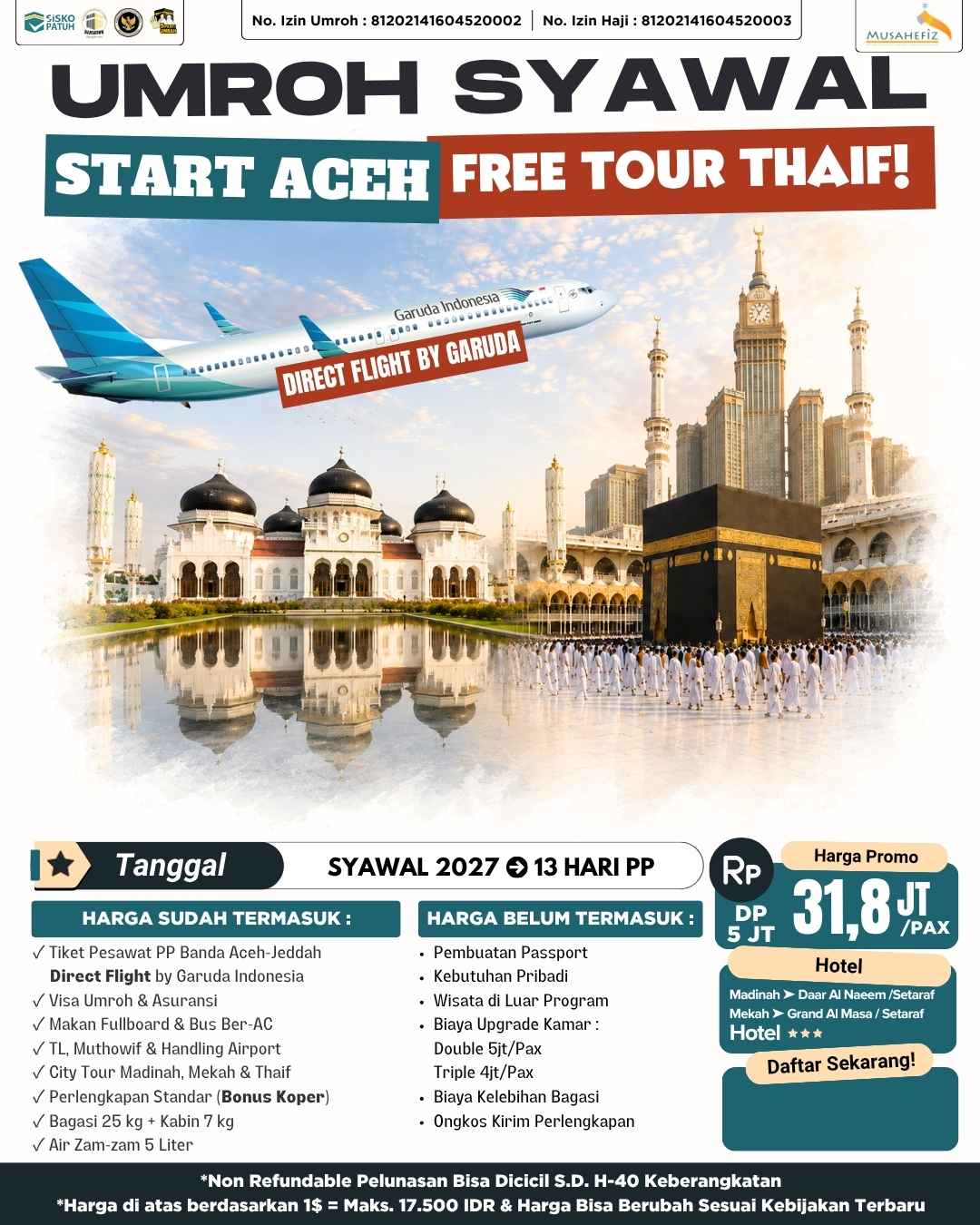 Flyer Umroh Aceh Syawal 2027 — promo umroh Musahefiz